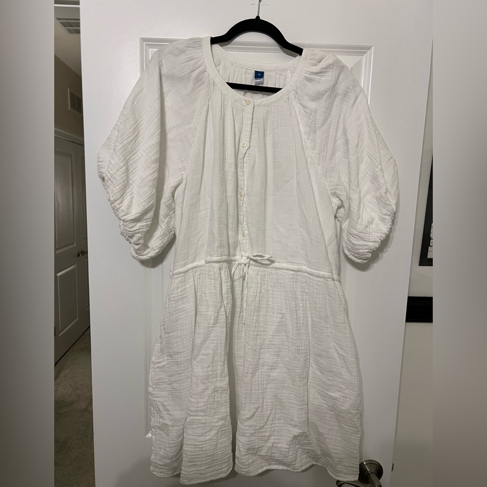 Old Navy Cream Button-Down dress